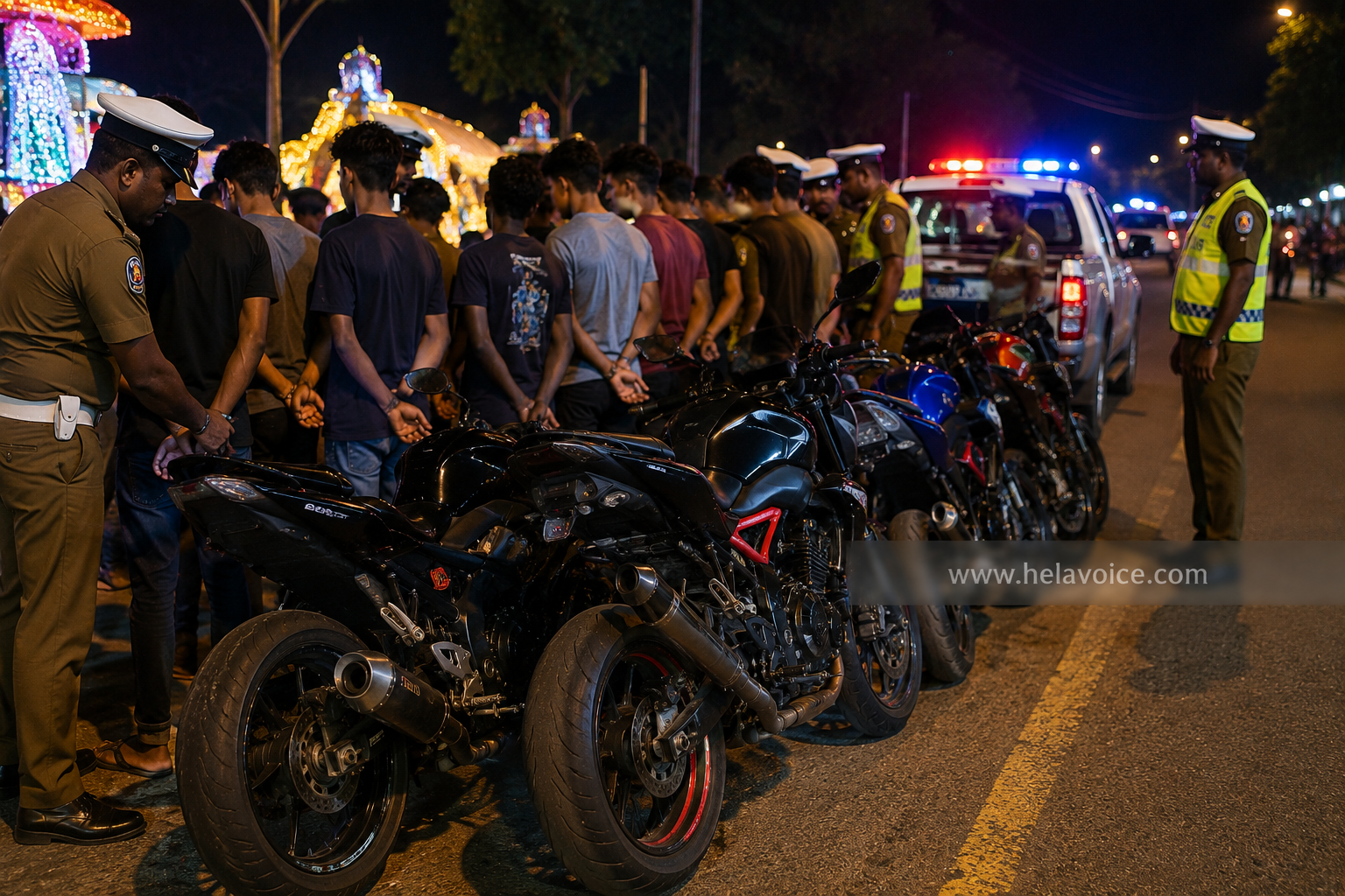 Over 10 Youths Arrested in Bandaragama Over Modified Motorcycles Causing Public Nuisance