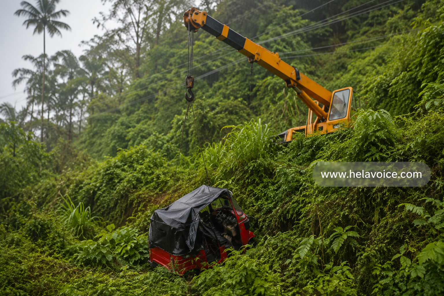 Three-Wheeler Falls Nearly 100 Feet Down Slope, Driver Injured